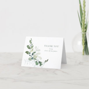 Carte De Remerciements Mariage personnalisé Eucalyptus botanique plié