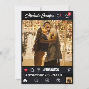 Carte De Remerciements Mariage personnalisé inspiré des médias sociaux mo
