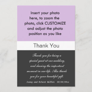 Carte de remerciements mariage photo.