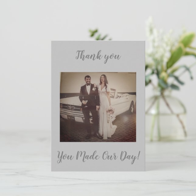 Carte de remerciements Mariage photo (Debout devant)