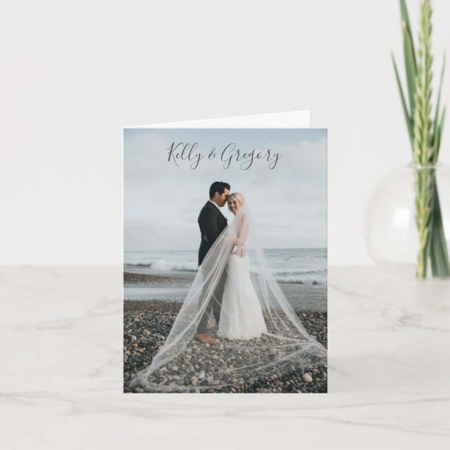 Carte De Remerciements Mariage photo (Devant)