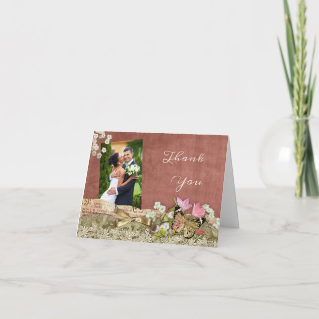 Carte de remerciements Mariage photo (Devant)