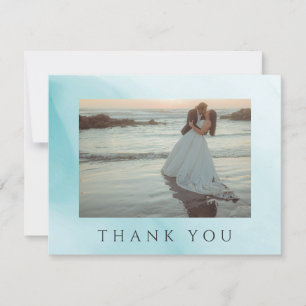 Carte De Remerciements Mariage photo abstrait minimaliste sarcelle modern
