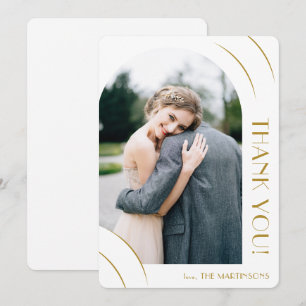 Carte De Remerciements Mariage photo blanc chic