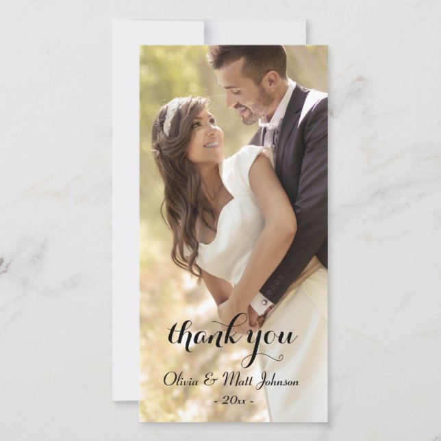 Carte de remerciements Mariage photo complet (Devant)