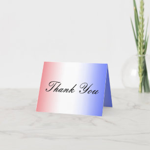 Carte De Remerciements Mariage photo couleur rouge blanc et bleu Ombre
