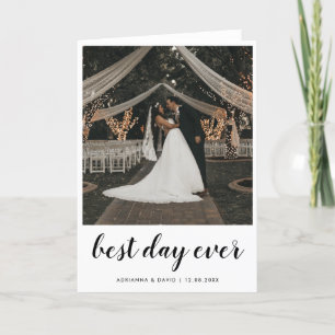 Carte De Remerciements Mariage photo Couple meilleur jour jamais de scrip