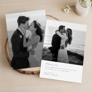 Carte De Remerciements Mariage photo de calligraphie de script minimalist
