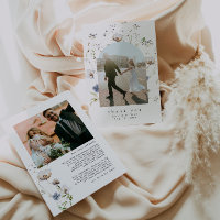 Carte de remerciements Mariage photo de couleur aq