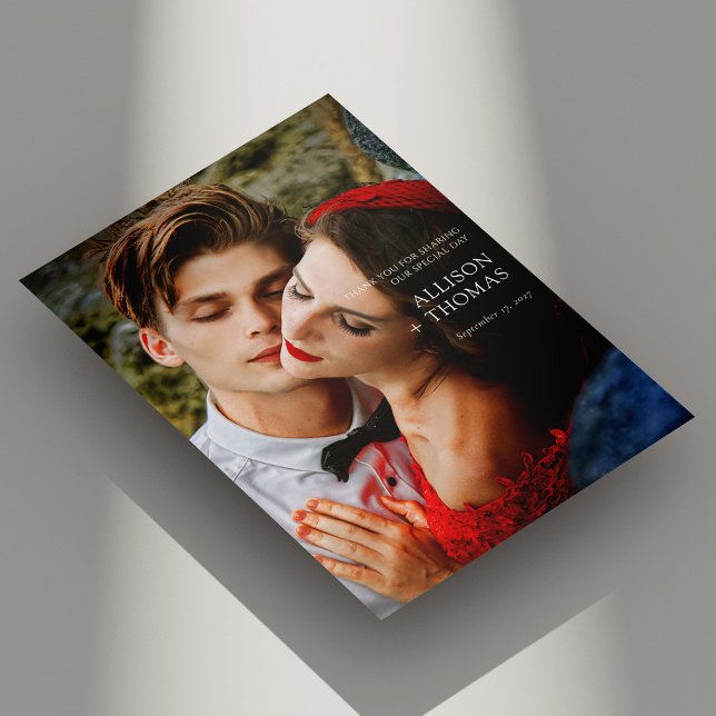 Carte de remerciements Mariage photo de luxe (Luxury Photo Wedding Thank You Card )