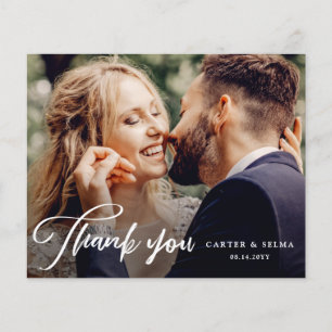 Carte de remerciements Mariage photo de script bud