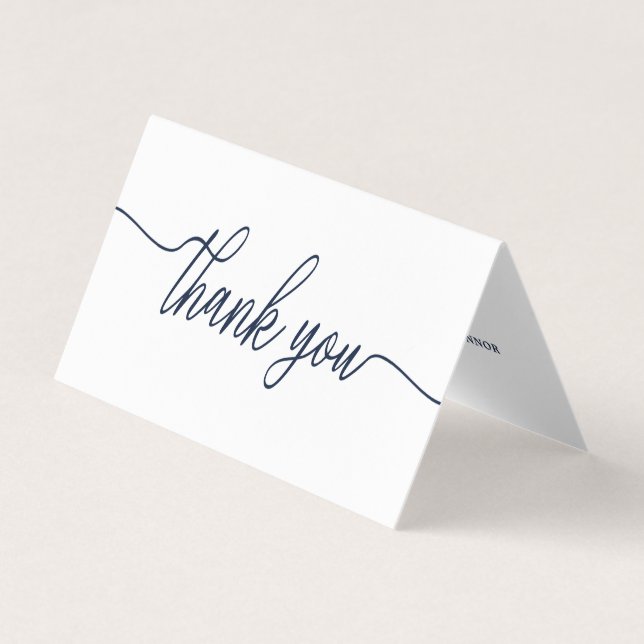 Carte de remerciements Mariage photo de script sim (Devant)