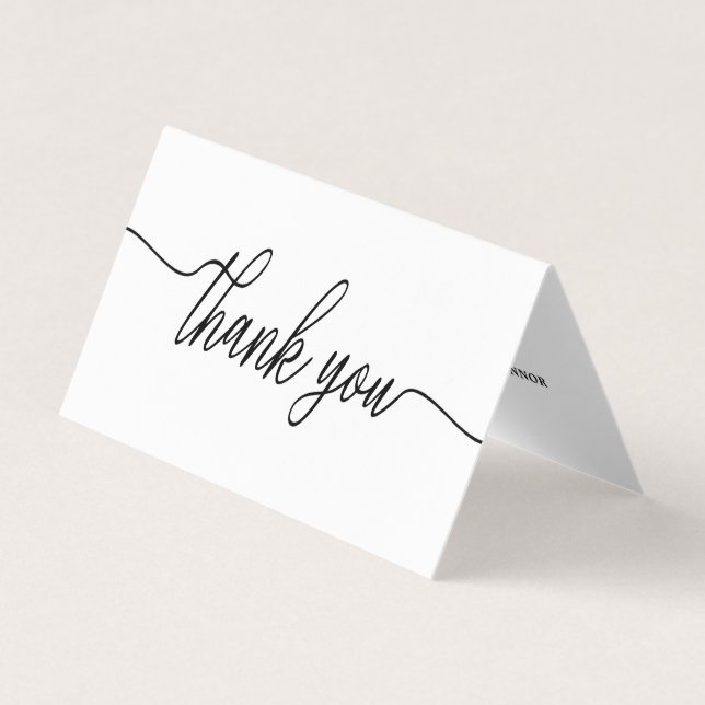 Carte de remerciements Mariage photo de script sim (Devant)