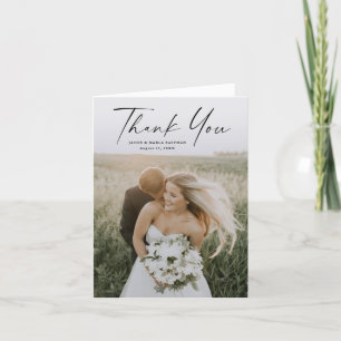 Carte De Remerciements Mariage photo de script simple