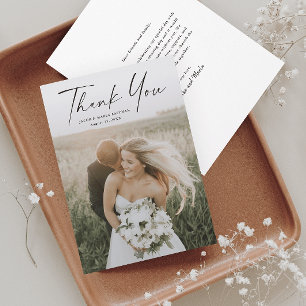 Carte De Remerciements Mariage photo de script simple
