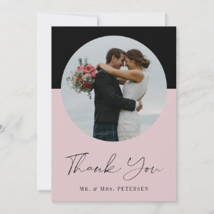 Carte De Remerciements Mariage photo de script simple et moderne