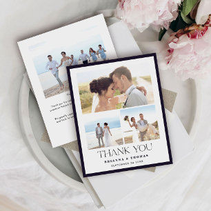 Carte de remerciements Mariage photo élégant du bu