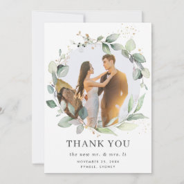 Carte De Remerciements Mariage photo feuilleté rustique chic