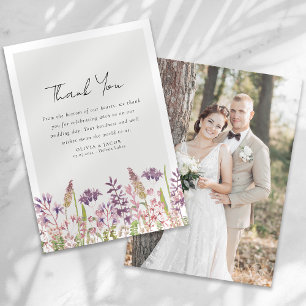 Carte De Remerciements Mariage photo fleur sauvage