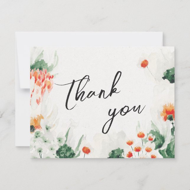 Carte De Remerciements Mariage photo fleur sauvage d'été (Devant)