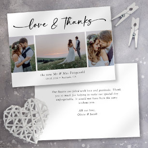 Carte De Remerciements Mariage photo Love & Thanks