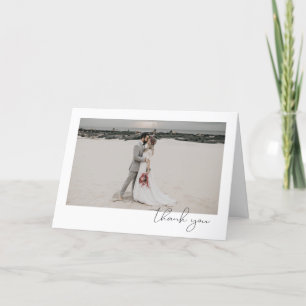 Carte De Remerciements Mariage photo minimal simple et élégant