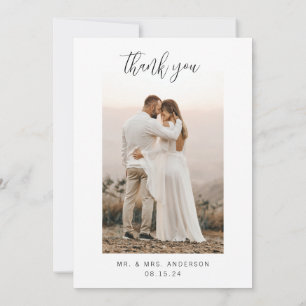 Carte de remerciements Mariage photo minimaliste