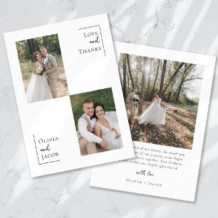 Carte De Remerciements Mariage photo minimaliste 3