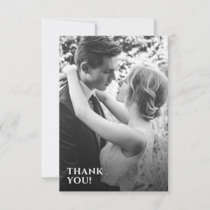 Carte De Remerciements Mariage photo minimaliste B&W