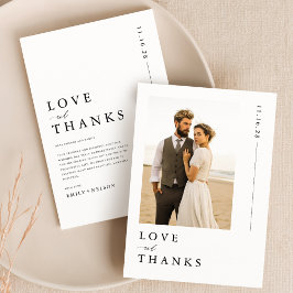 Carte De Remerciements Mariage photo minimaliste du budget