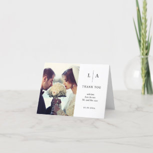 Carte De Remerciements Mariage photo minimaliste et chic Élégant moderne