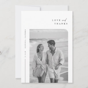 Carte De Remerciements Mariage photo minimaliste moderne