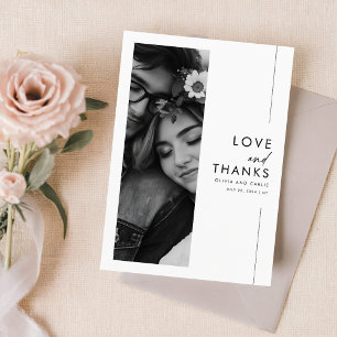 Carte De Remerciements Mariage photo minimaliste moderne 3