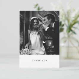 Carte De Remerciements Mariage photo minimaliste moderne de typographie n