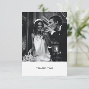 Carte De Remerciements Mariage photo minimaliste moderne de typographie n