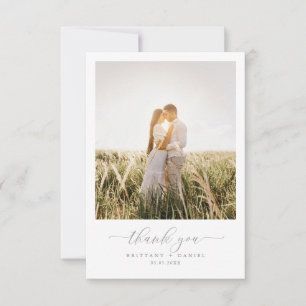 Carte De Remerciements Mariage photo moderne élégant