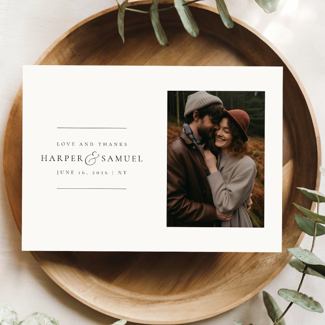 Carte De Remerciements Mariage photo moderne élégant personnalisé (Créateur téléchargé)