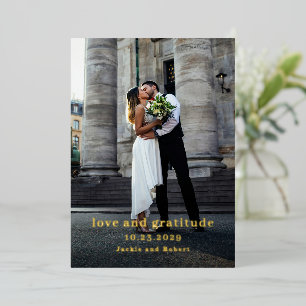 Carte de remerciements Mariage photo moderne minim