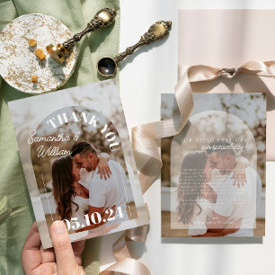 Carte De Remerciements Mariage photo moderne simple