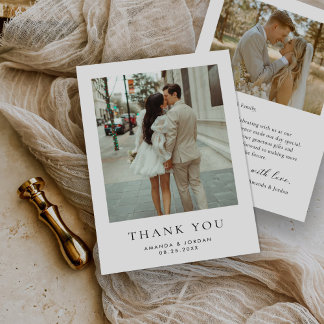 Carte De Remerciements Mariage photo moderne simple