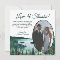 Mariage photo ovale aquarelle du lac Tahoe rustiqu