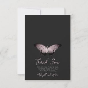 Carte De Remerciements Mariage photo papillon gothique