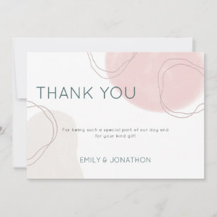 Carte De Remerciements Mariage photo Pastel Abstrait Shapes Lines