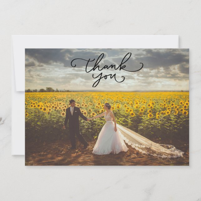 Carte De Remerciements Mariage photo paysage (Devant)
