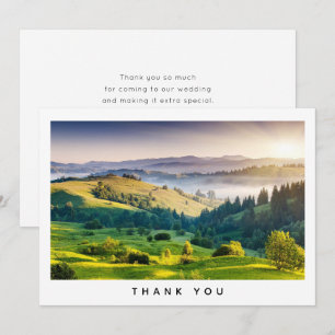 Carte De Remerciements Mariage Photo Paysage Naturel de Collines Ondulant