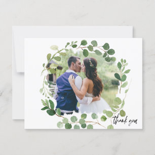 Carte de remerciements Mariage photo peint Eucalyp