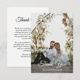 Carte De Remerciements Mariage photo personnalisé