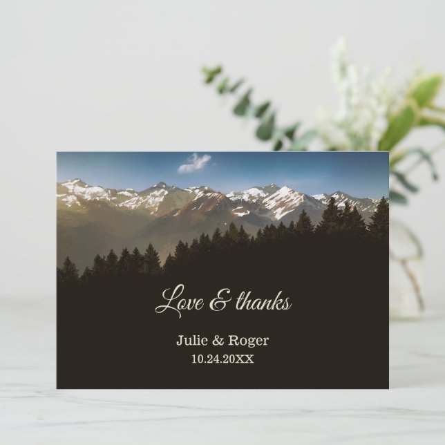 Carte de remerciements Mariage photo personnalisé  (Debout devant)