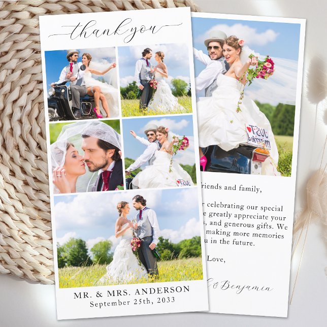 Carte De Remerciements Mariage photo personnalisé simple et moderne (Créateur téléchargé)