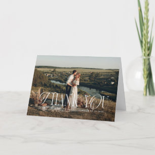 Carte De Remerciements Mariage photo rustique Elegance